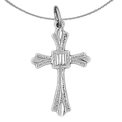 Sterling Silver Cross Pendant (Rhodium or Yellow Gold-plated)