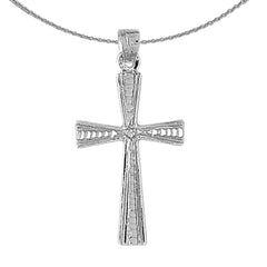 Sterling Silver Cross Pendant (Rhodium or Yellow Gold-plated)