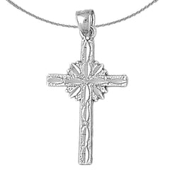 Sterling Silver Cross Pendant (Rhodium or Yellow Gold-plated)