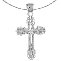 Sterling Silver Cross Pendant (Rhodium or Yellow Gold-plated)