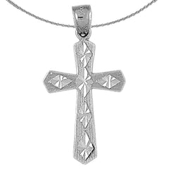 Sterling Silver Cross Pendant (Rhodium or Yellow Gold-plated)