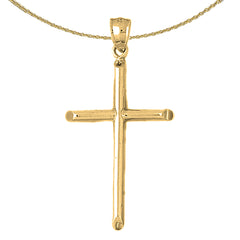 Colgante de cruz de plata de ley (bañado en rodio o oro amarillo)