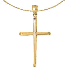 10K, 14K or 18K Gold Hollow Latin Cross Pendant