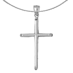 Sterling Silver Cross Pendant (Rhodium or Yellow Gold-plated)