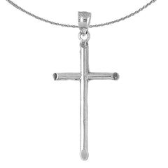 Sterling Silver Cross Pendant (Rhodium or Yellow Gold-plated)