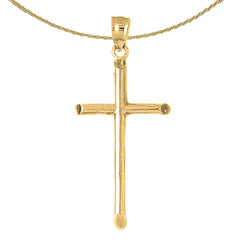 Colgante de cruz de plata de ley (bañado en rodio o oro amarillo)