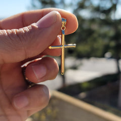 Sterling Silver Cross Pendant (Rhodium or Yellow Gold-plated)