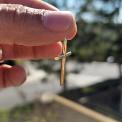 Sterling Silver Cross Pendant (Rhodium or Yellow Gold-plated)