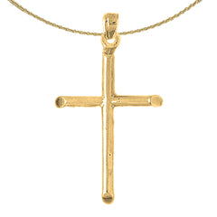 Colgante de cruz de plata de ley (bañado en rodio o oro amarillo)