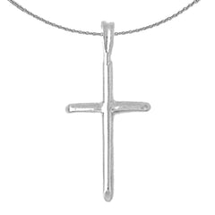 Sterling Silver Cross Pendant (Rhodium or Yellow Gold-plated)