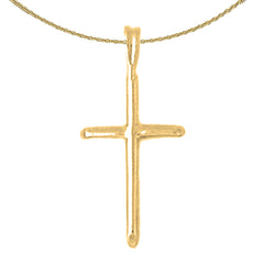 Colgante de cruz de plata de ley (bañado en rodio o oro amarillo)