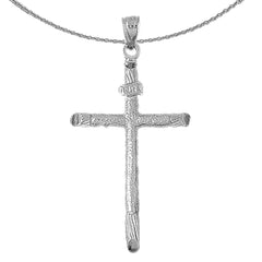 Sterling Silver Cross Pendant (Rhodium or Yellow Gold-plated)