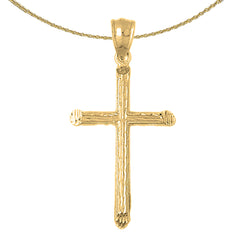 Sterling Silver Cross Pendant (Rhodium or Yellow Gold-plated)