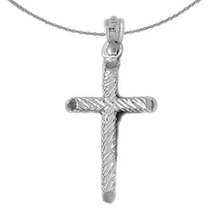 Sterling Silver Cross Pendant (Rhodium or Yellow Gold-plated)