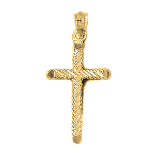 10K, 14K or 18K Gold Hollow Latin Cross Pendant