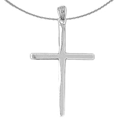 Sterling Silver Cross Pendant (Rhodium or Yellow Gold-plated)