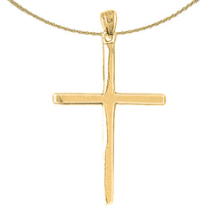 Colgante de cruz de plata de ley (bañado en rodio o oro amarillo)