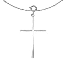 Sterling Silver Cross Pendant (Rhodium or Yellow Gold-plated)