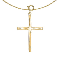 Sterling Silver Cross Pendant (Rhodium or Yellow Gold-plated)