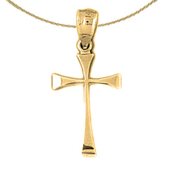 Sterling Silver Cross Pendant (Rhodium or Yellow Gold-plated)