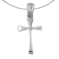 Sterling Silver Cross Pendant (Rhodium or Yellow Gold-plated)