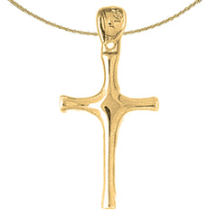 Sterling Silver Cross Pendant (Rhodium or Yellow Gold-plated)