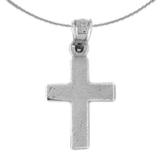 Sterling Silver Cross Pendant (Rhodium or Yellow Gold-plated)