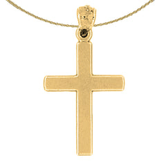 Colgante de cruz de plata de ley (bañado en rodio o oro amarillo)