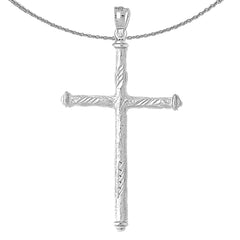 Sterling Silver Cross Pendant (Rhodium or Yellow Gold-plated)