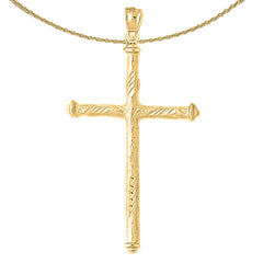 Colgante de cruz de plata de ley (bañado en rodio o oro amarillo)