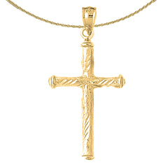 Colgante de cruz de plata de ley (bañado en rodio o oro amarillo)