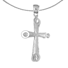 Sterling Silver Cross Pendant (Rhodium or Yellow Gold-plated)