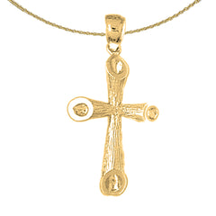 Sterling Silver Cross Pendant (Rhodium or Yellow Gold-plated)