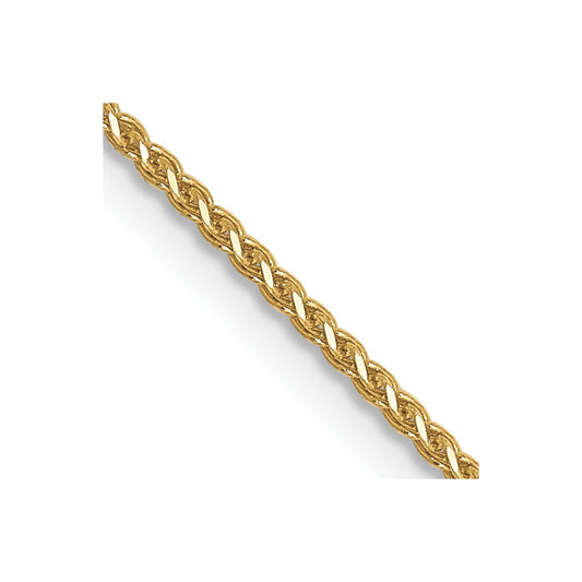 10K Yellow Gold 1mm Diamond-cut Wheat Chain