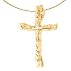 Sterling Silver Cross Pendant (Rhodium or Yellow Gold-plated)