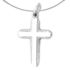 Sterling Silver Cross Pendant (Rhodium or Yellow Gold-plated)