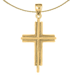 Sterling Silver Cross Pendant (Rhodium or Yellow Gold-plated)