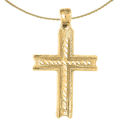 Colgante de cruz de plata de ley (bañado en rodio o oro amarillo)