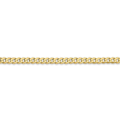 10K Yellow Gold 2.4mm Flat Beveled Curb Chain