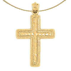 Sterling Silver Cross Pendant (Rhodium or Yellow Gold-plated)