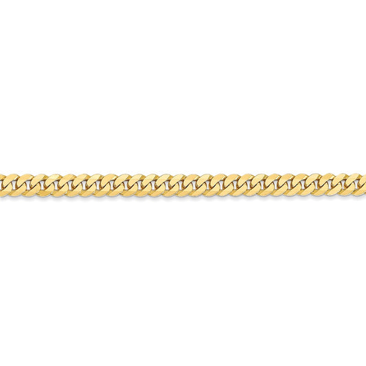 10K Yellow Gold 3.9mm Flat Beveled Curb Chain