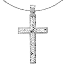 Sterling Silver Cross Pendant (Rhodium or Yellow Gold-plated)