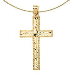 Sterling Silver Cross Pendant (Rhodium or Yellow Gold-plated)