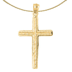 Colgante de cruz de plata de ley (bañado en rodio o oro amarillo)