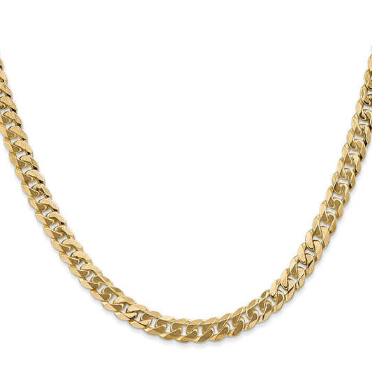 10K Yellow Gold 5.75mm Flat Beveled Curb Chain