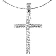 Sterling Silver Cross Pendant (Rhodium or Yellow Gold-plated)