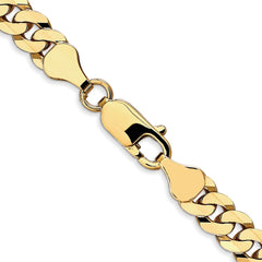10K Yellow Gold 6.1mm Flat Beveled Curb Chain