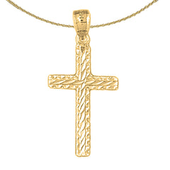 Sterling Silver Cross Pendant (Rhodium or Yellow Gold-plated)