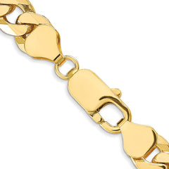 10K Yellow Gold 8mm Flat Beveled Curb Chain