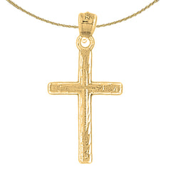 Colgante de cruz de plata de ley (bañado en rodio o oro amarillo)